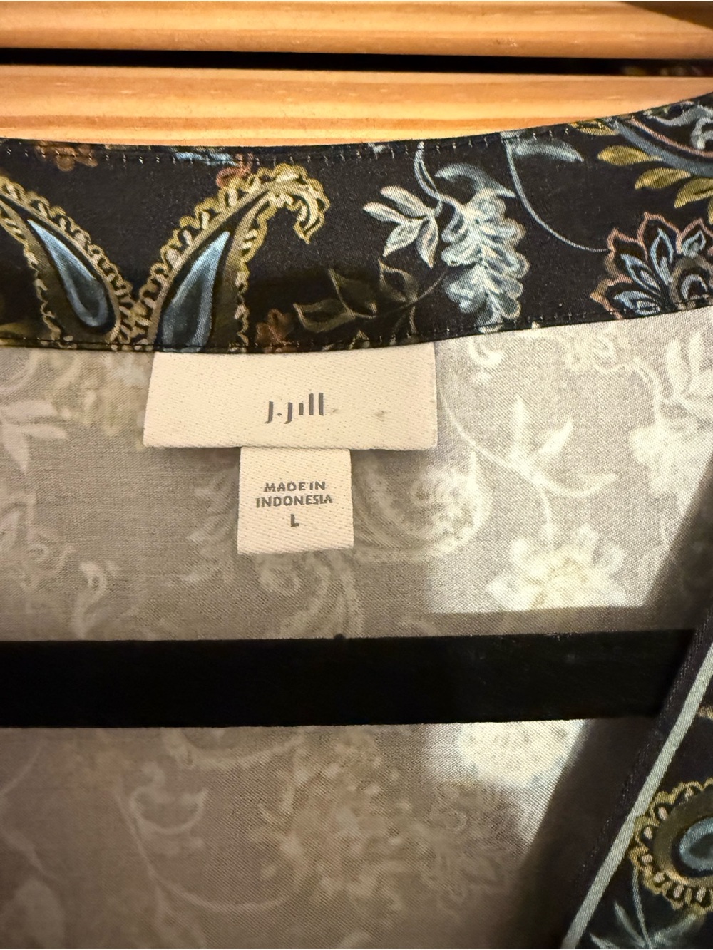 J. Jill Dark Green Paisley Maxi Dress with Button Front - Picture 3 of 3